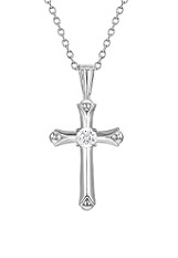 adorable teensy silver timeless cubic zirconia cross toddlers necklace 
